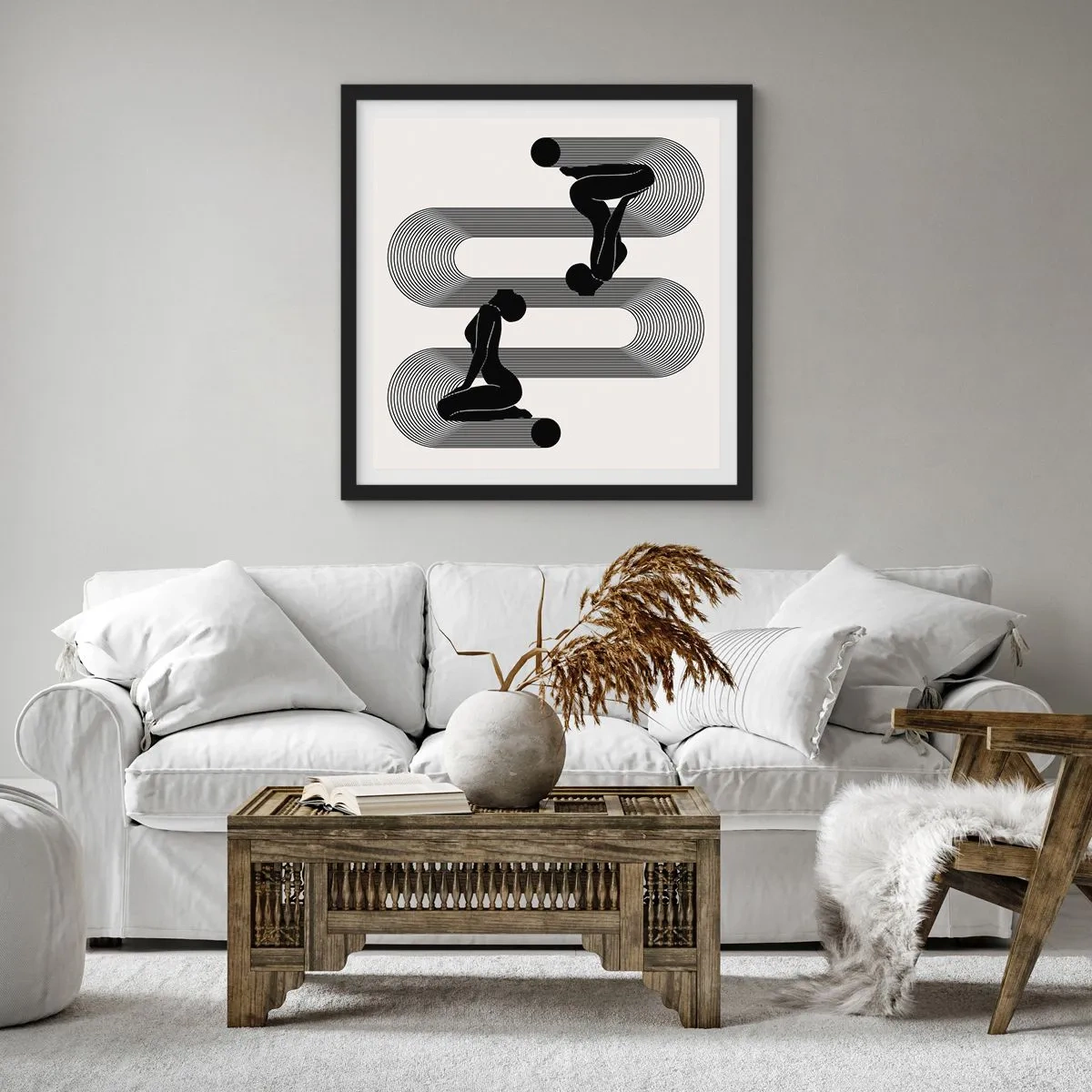 Affiche dans un cadre noir - Poster - Symétrie sensuelle - 40x40 cm
