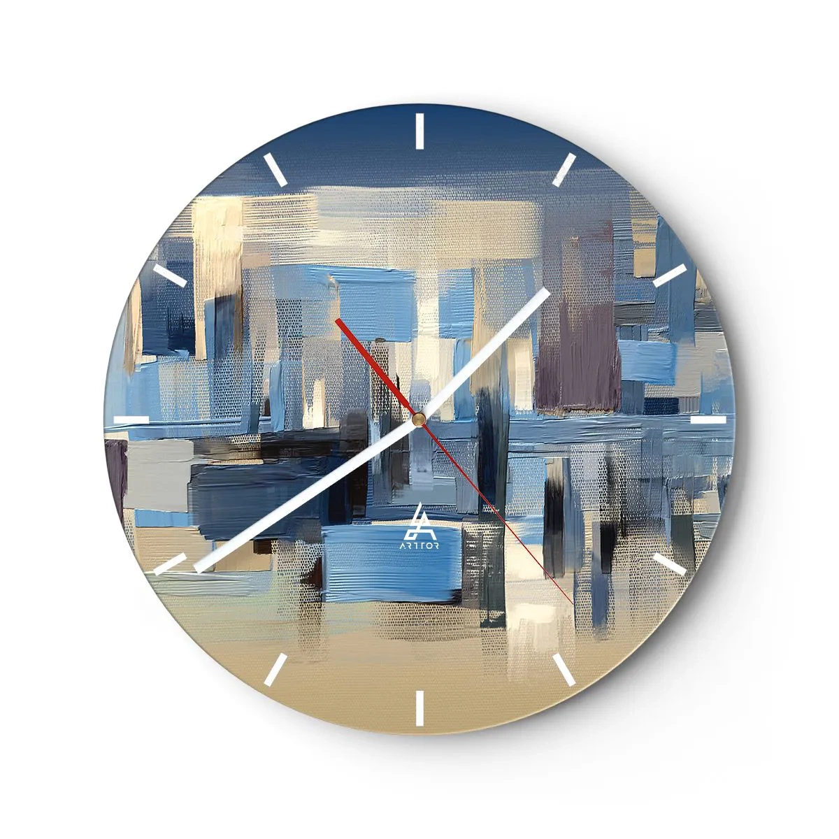 Horloge murale - Pendule murale - Construction bleue - 40x40 cm
