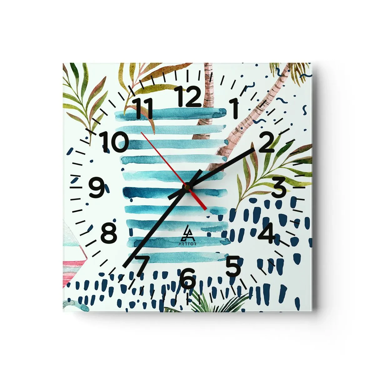 Horloge murale - Pendule murale - Des vacances sous les palmiers - 30x30 cm