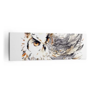 Impression sur toile - Image sur toile - Un hibou aux plumes mystiques sous forme d'aquarelle artistique - 160x50cm - Elle vient du monde de la magie - Décoration murale moderne pour le salon et la chambre ARTTOR