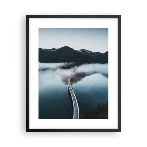 Affiche dans un cadre noir - Poster - Sur une eau aussi lisse qu'un miroir - 40x50 cm