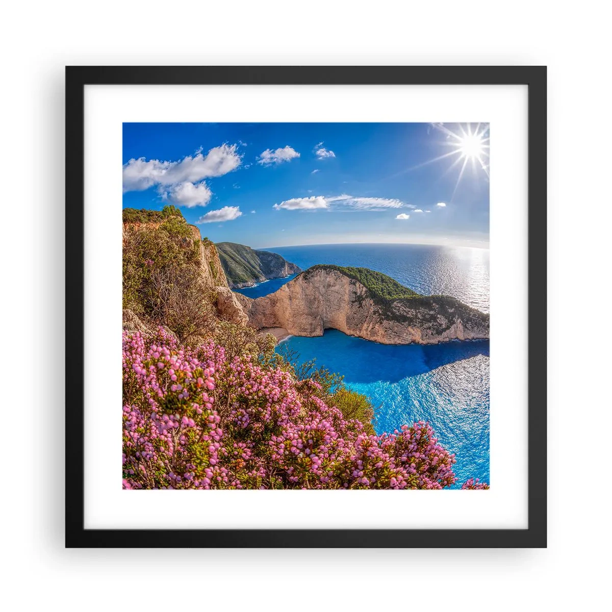 Affiche dans un cadre noir - Poster - Mes super vacances grecques - 40x40 cm