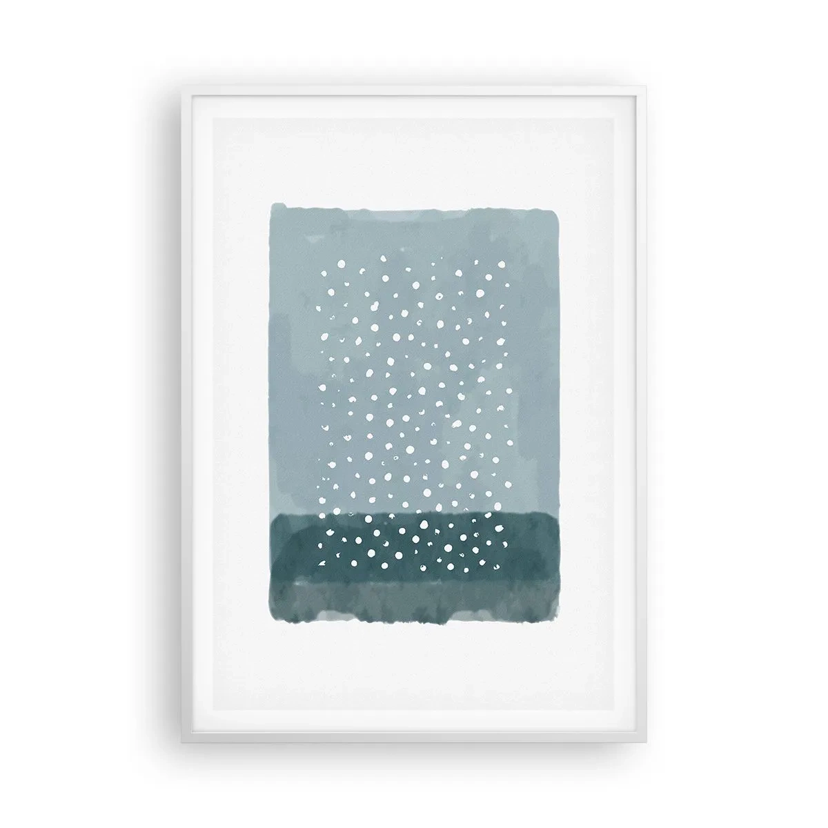Affiche dans un cadre blanc - Poster - Évolution de bleus - 70x100 cm