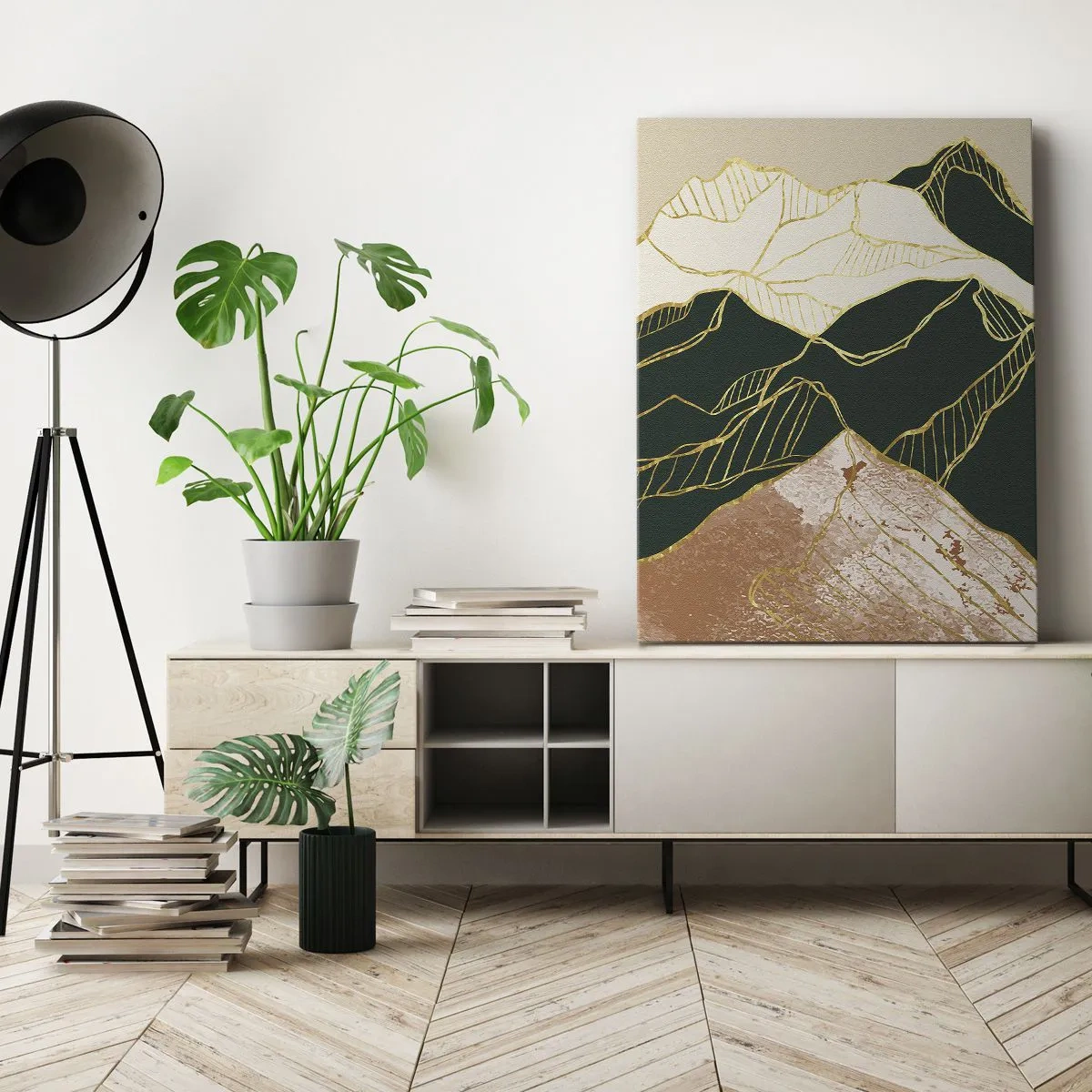 Impression sur toile - Image sur toile - Sommets dorés - 80x120 cm