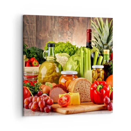 Impression sur toile - Image sur toile - Fumé, cuit au four et mariné - 60x60 cm