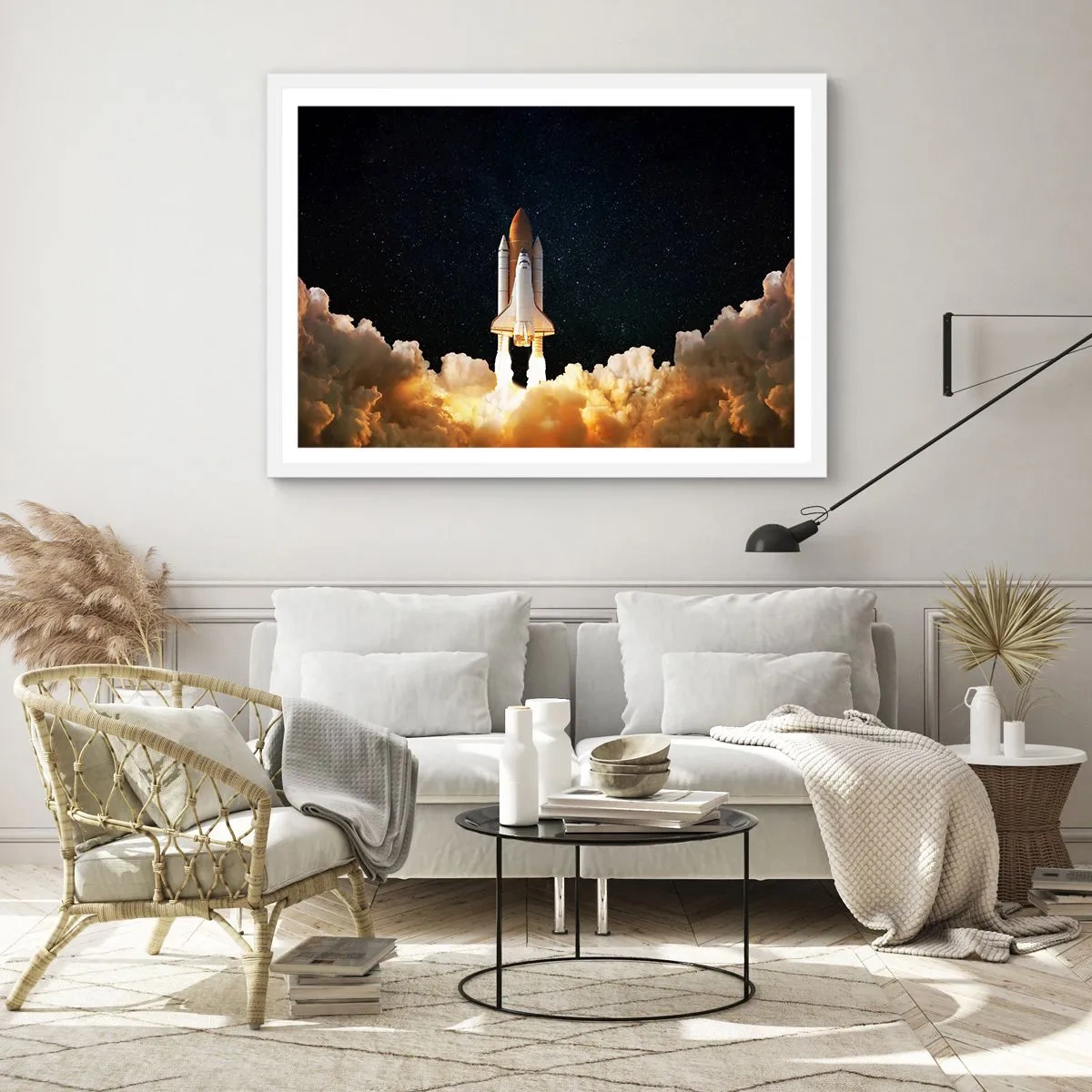 Affiche dans un cadre blanc - Poster - Ad astra! - 91x61 cm