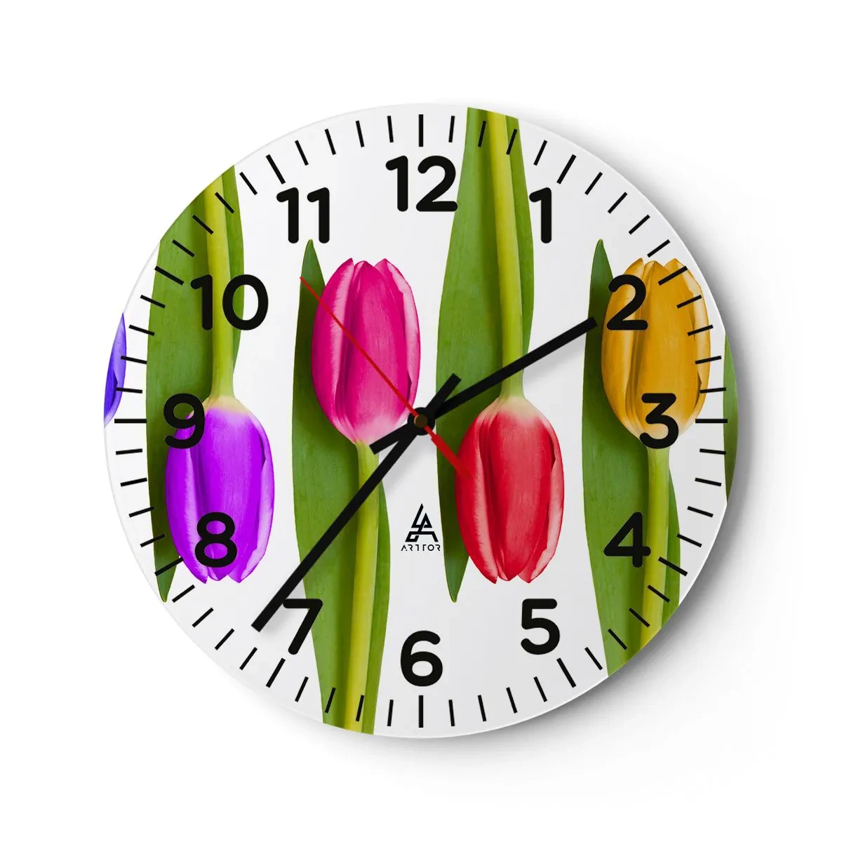 Horloge murale - Pendule murale - Composition arc-en-ciel - 30x30 cm