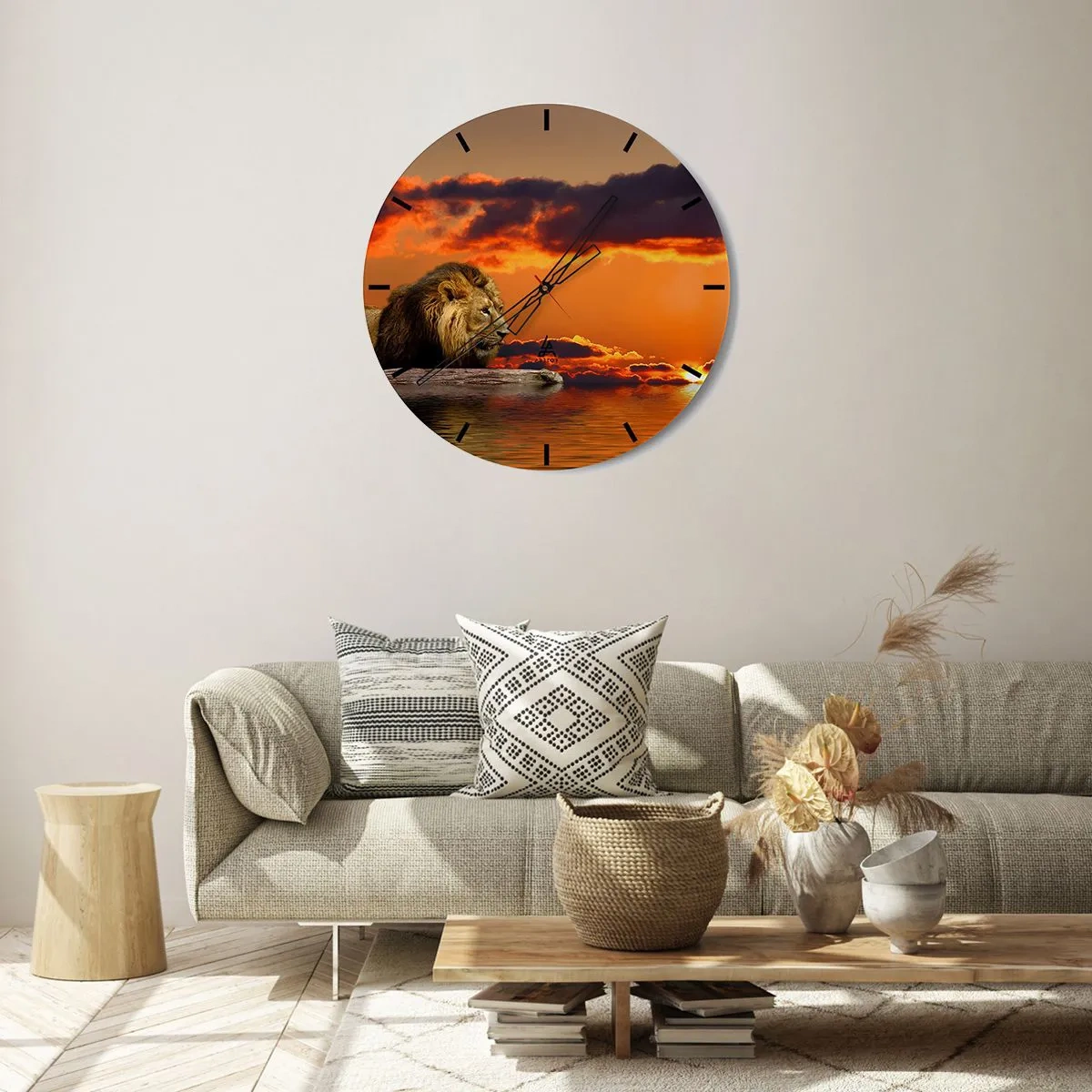 Horloge murale - Pendule murale - Le roi de la nature - 30x30 cm