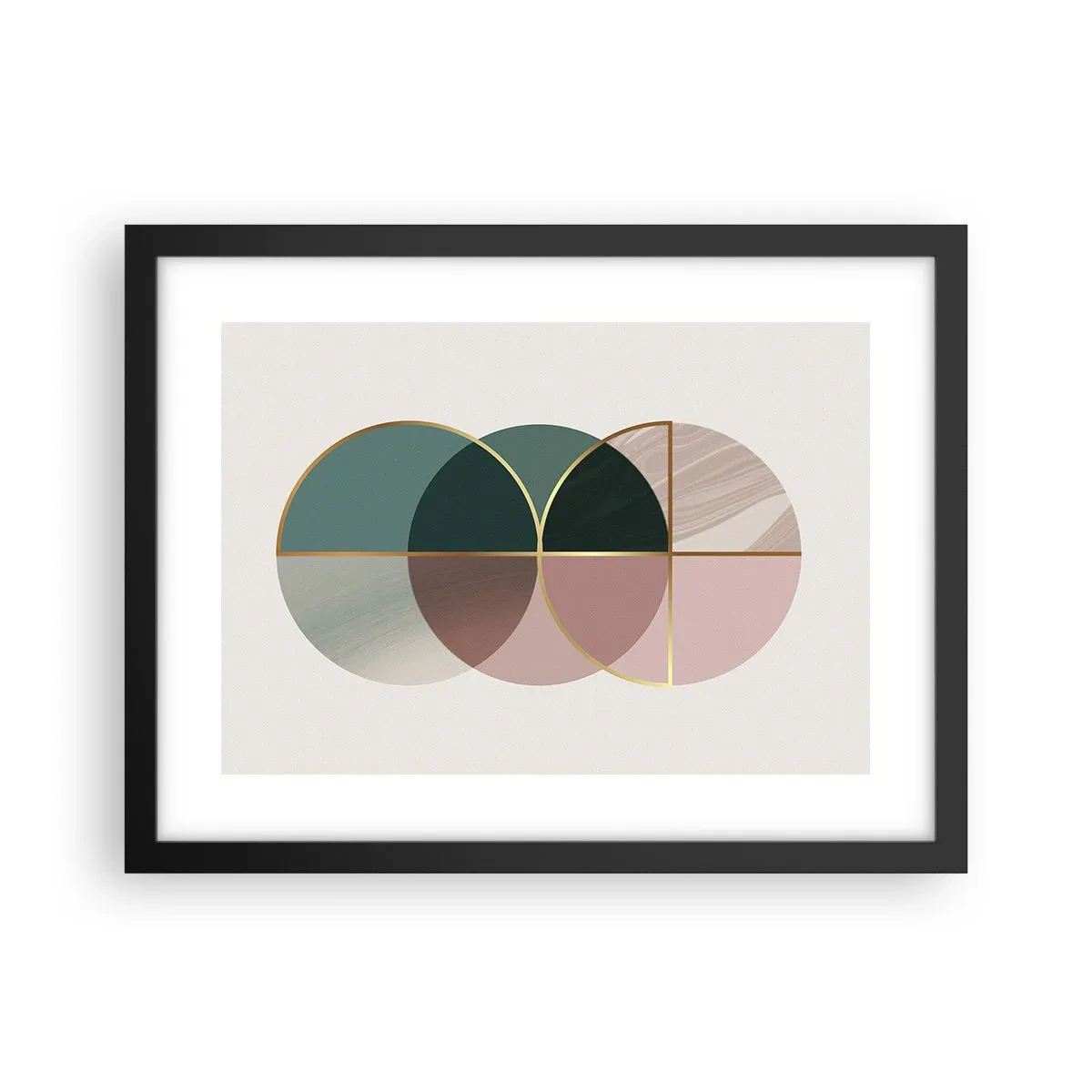 Affiche dans un cadre noir - Poster - Cercles après cercles - 40x30 cm