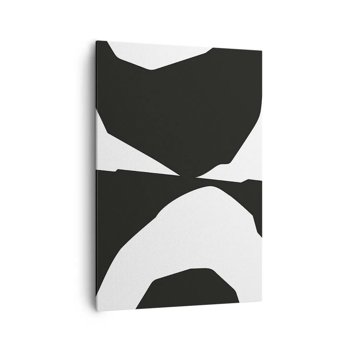 Impression sur toile - Image sur toile - Motif de contraste abstrait en noir et blanc - 70x100cm - Positif négatif - Décoration murale moderne pour le salon et la chambre ARTTOR