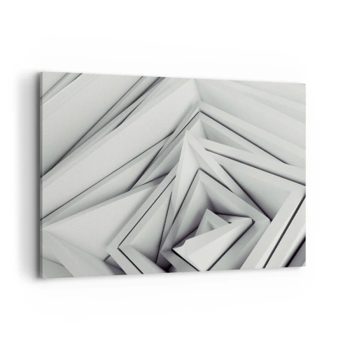 Impression sur toile - Image sur toile - Une composition abstraite de formes géométriques dans des tons de gris. - 100x70cm - Bourgeon d’angles vifs - Décoration murale moderne pour le salon et la chambre ARTTOR