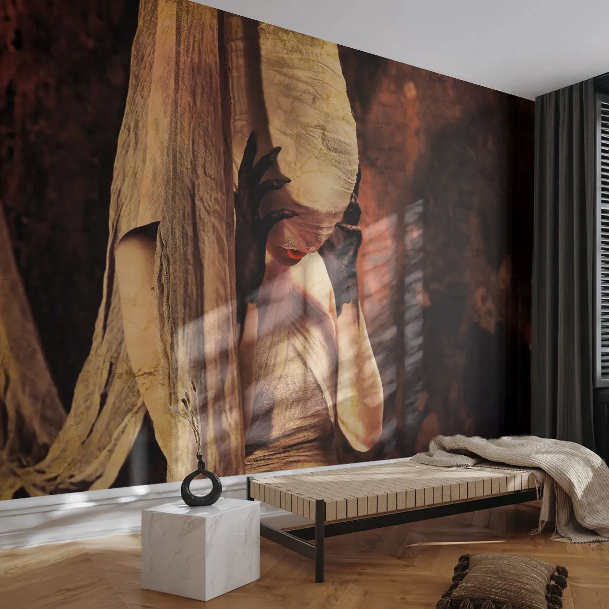 Papier Peint Photo Premium Canvas - Entre le bon et le mauvais - Théâtre, Morceau, Homme - 150x105 cm