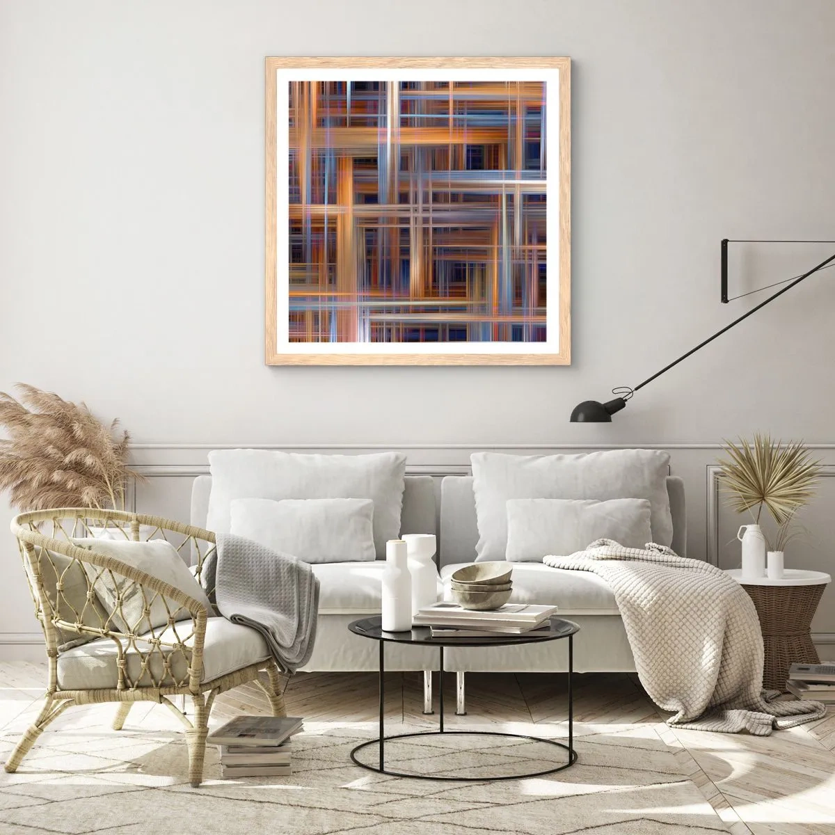 Affiche dans un chêne clair - Poster - Tissé de lumière - 60x60 cm