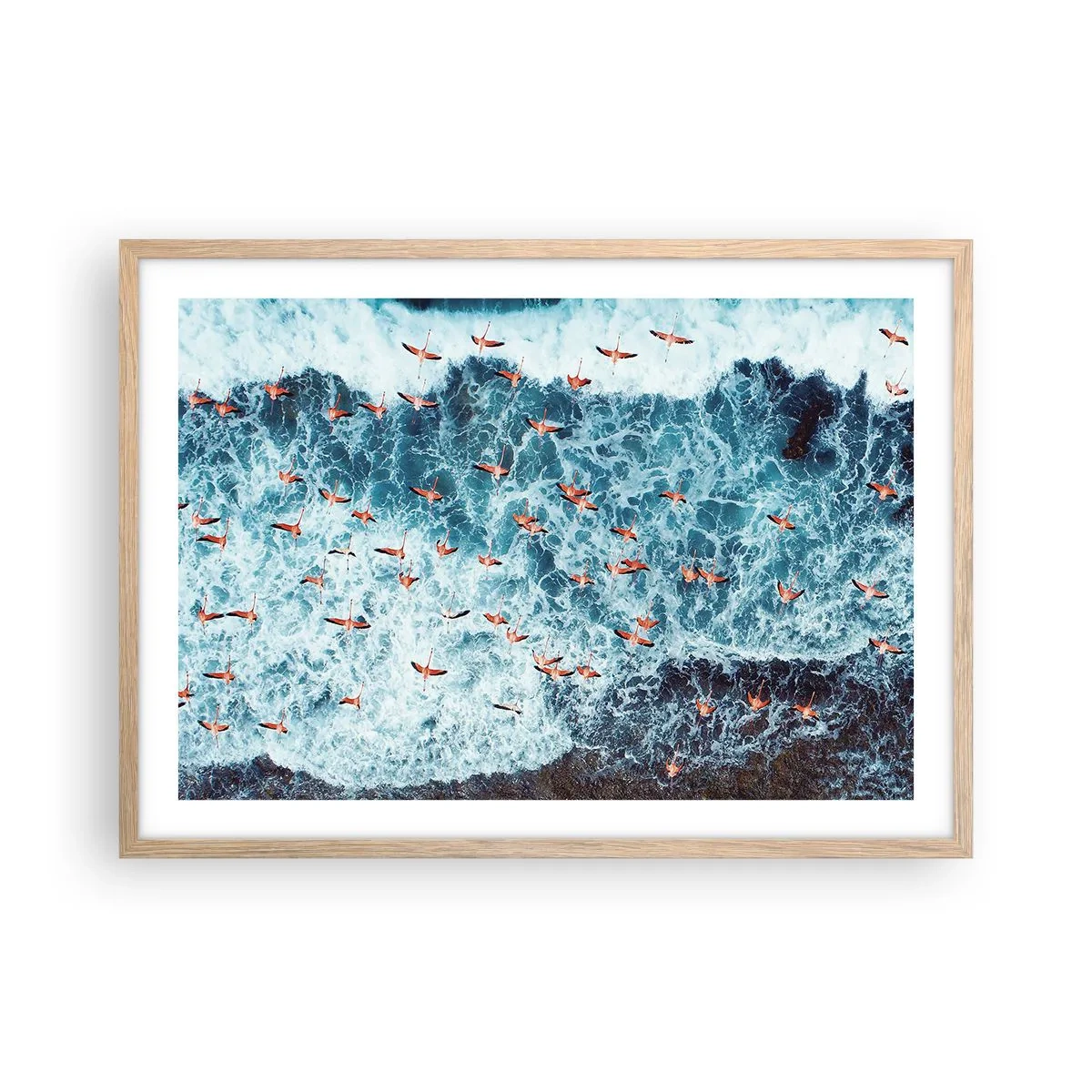 Affiche dans un chêne clair - Poster - Défilé du bord de mer - 70x50 cm