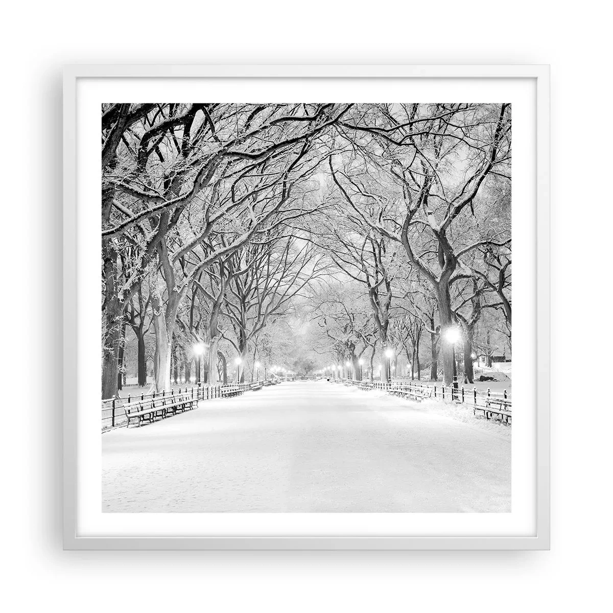 Affiche dans un cadre blanc - Poster - Les quatres saisons – l’hiver - 60x60 cm