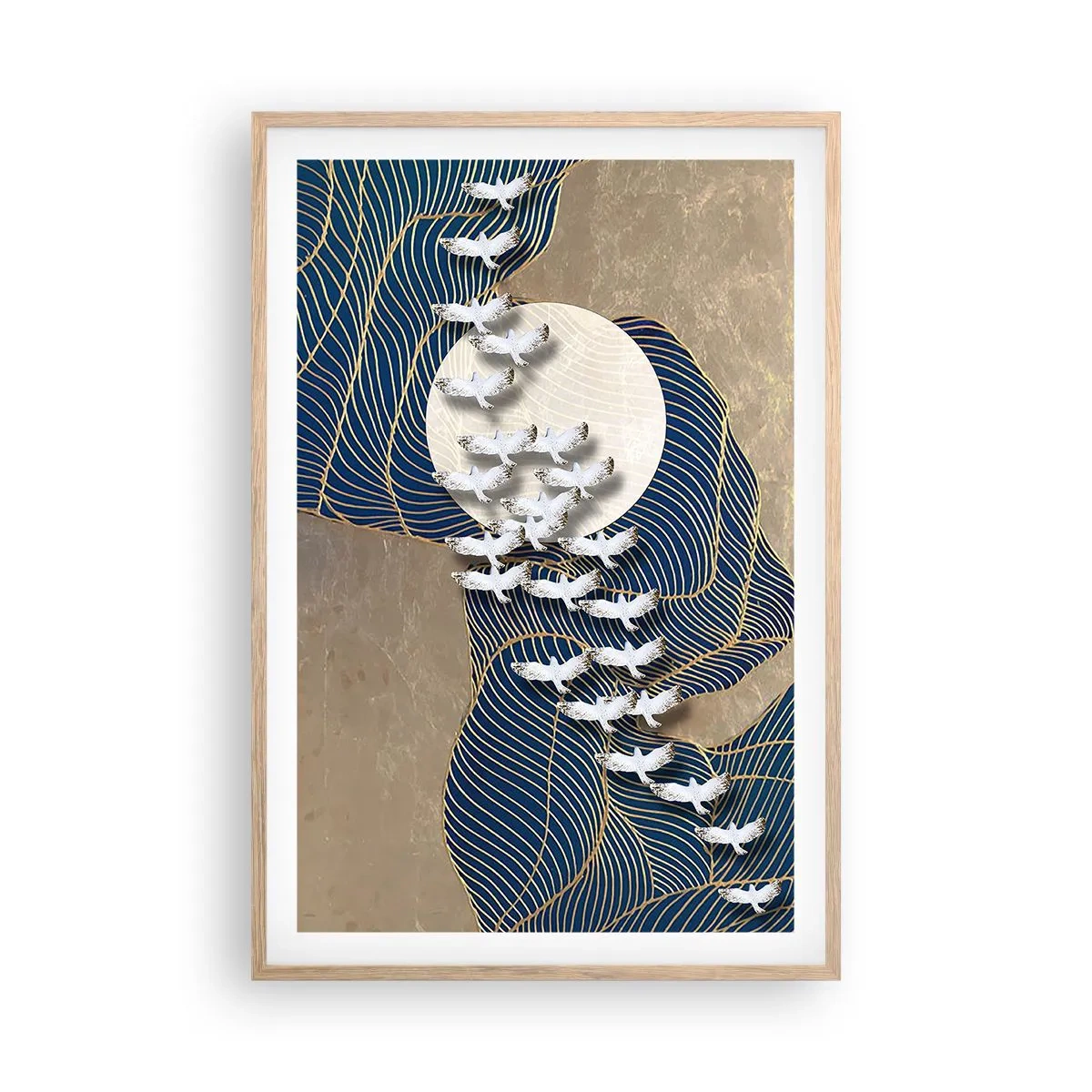 Affiche dans un chêne clair - Poster - Liberté, errance, communauté - 61x91 cm