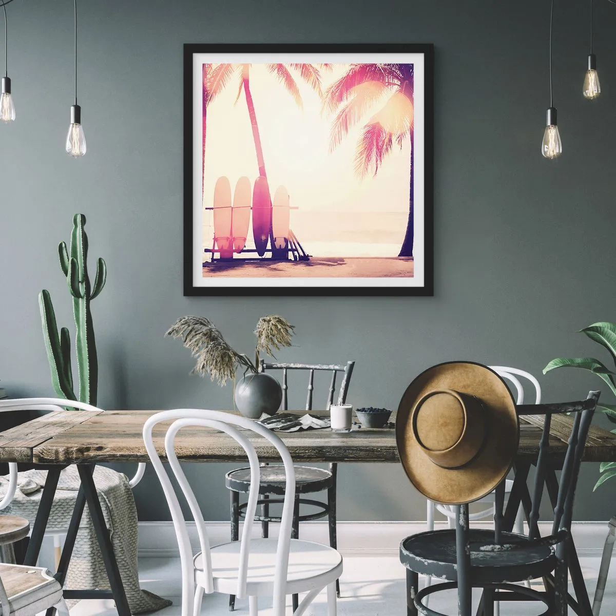 Affiche dans un cadre noir - Poster - Ca va être une journée magnifique - 50x50 cm