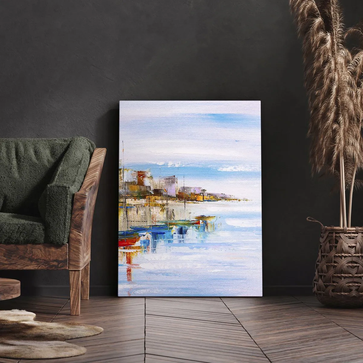 Impression sur toile - Image sur toile - Un havre urbain multicolore - 45x80 cm