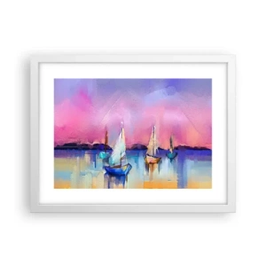 Affiche dans un cadre blanc - Poster - Direction: les eaux larges - 40x30 cm