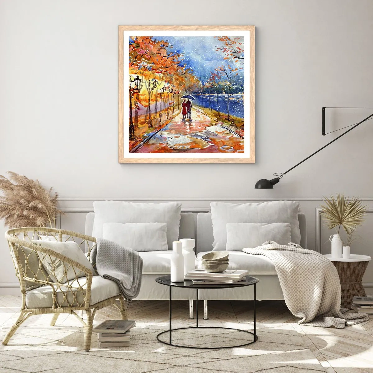 Affiche dans un chêne clair - Poster - Ensemble jusqu'au bout du temps - 30x30 cm