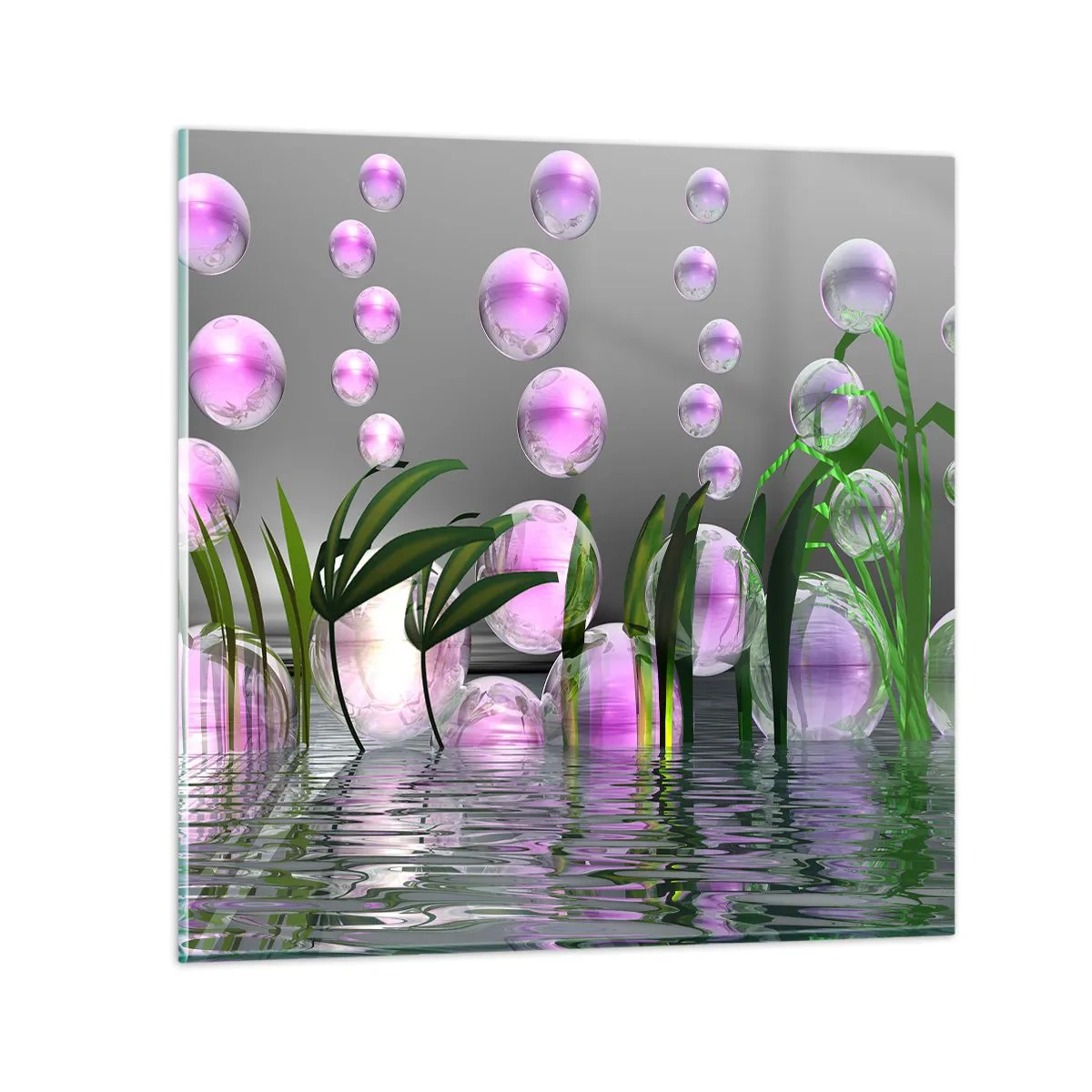 Impression sur verre - Image sur verre - Une composition réfléchissante de légèreté et de vie - 40x40 cm