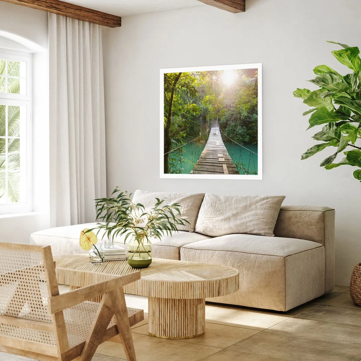 Affiche - Poster - De l'eau azur à la forêt azur - 30x30 cm