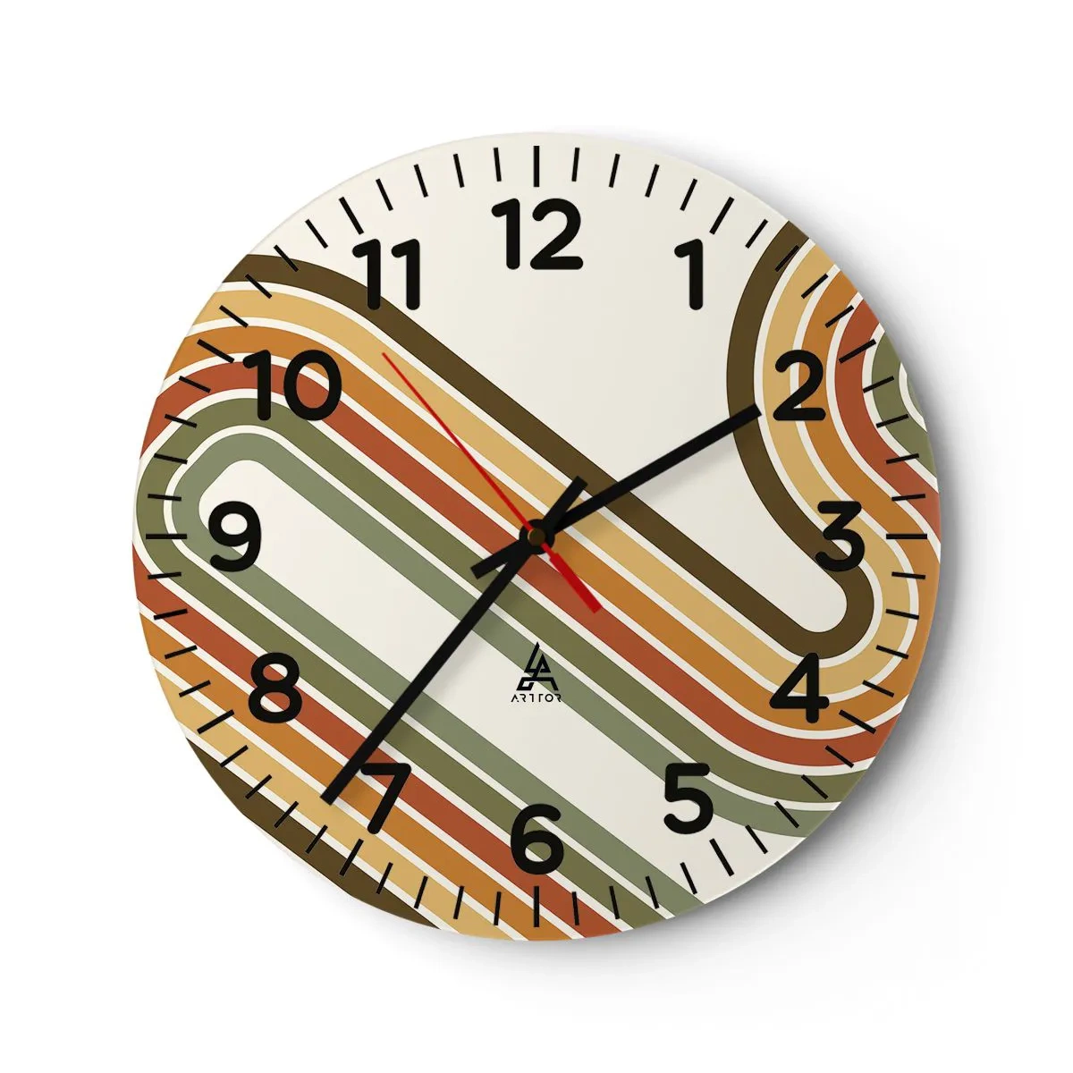 Horloge murale - Pendule murale - En zig zag vers le but - 40x40 cm
