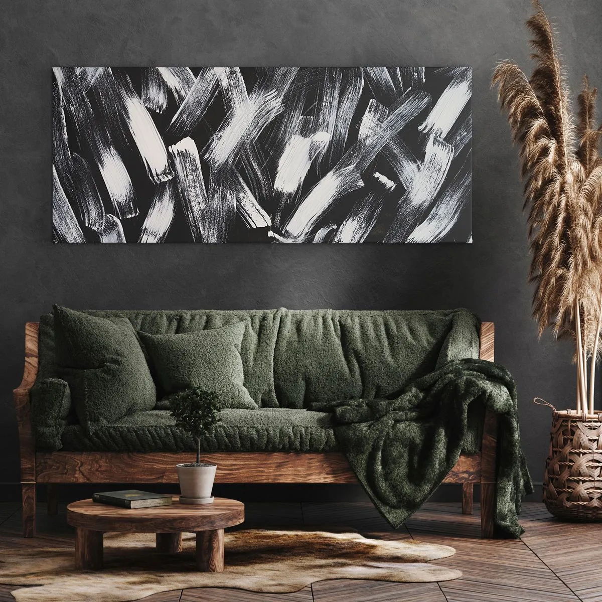 Impression sur toile - Image sur toile - L'abstraction dans l'esprit industriel - 100x40 cm
