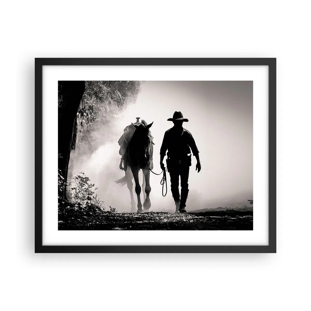 Affiche dans un cadre noir - Poster - Matinée texane - 50x40 cm