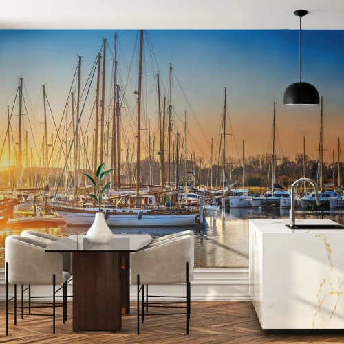 Papier Peint Photo Premium Canvas - Le vent aussi doit dormir - Paysage, Marina, Voilier - 200x140 cm
