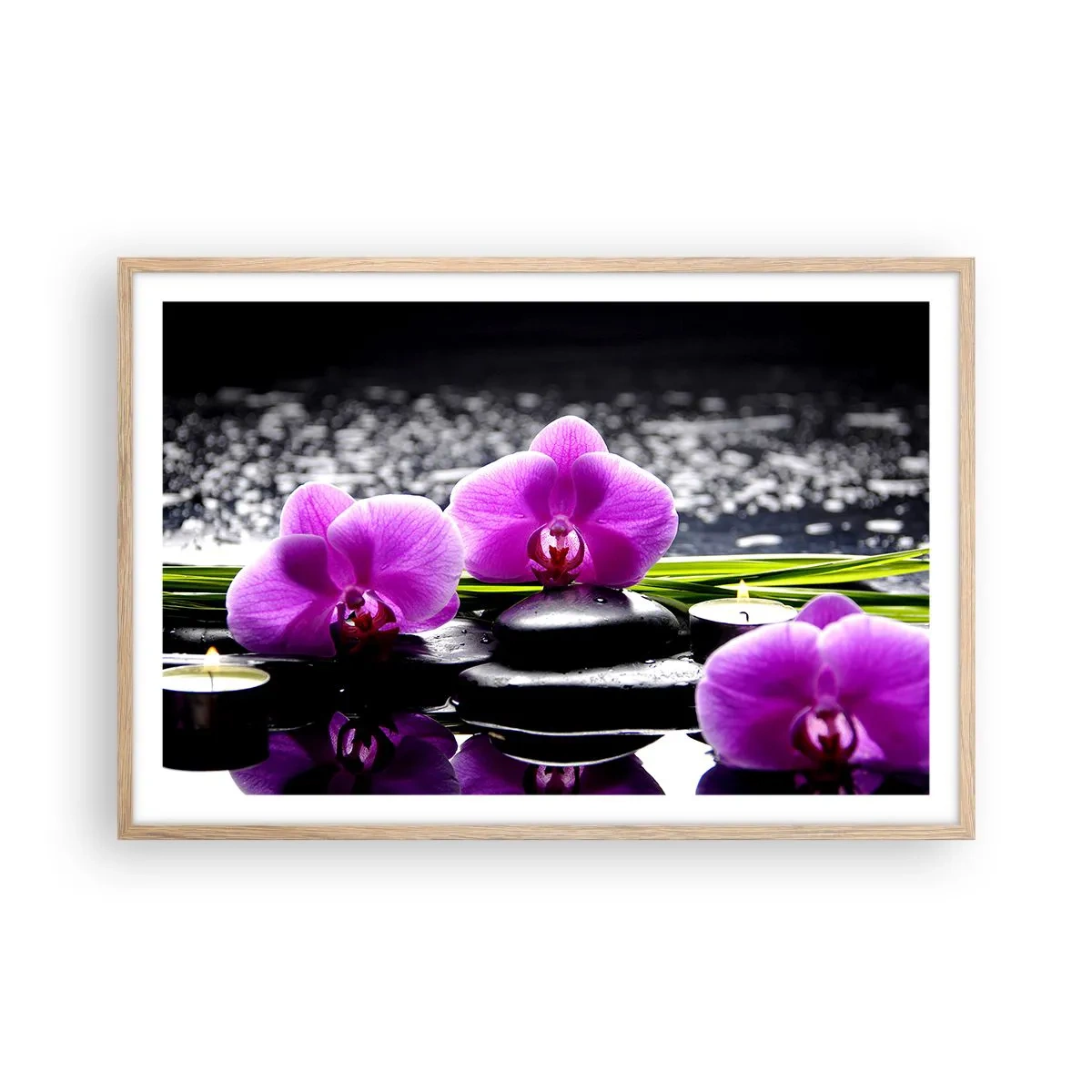 Affiche dans un chêne clair - Poster - Se noyer dans la paix et la tranquillité - 91x61 cm