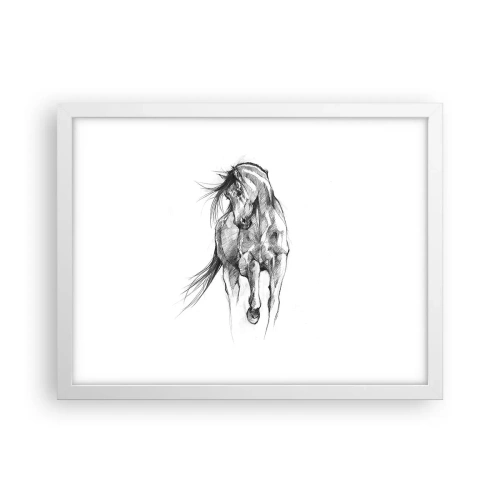 Affiche dans un cadre blanc - Poster - D'un trot gracieux - 40x30 cm