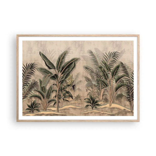 Affiche dans un chêne clair - Poster - Une gravure de style colonial - 100x70 cm