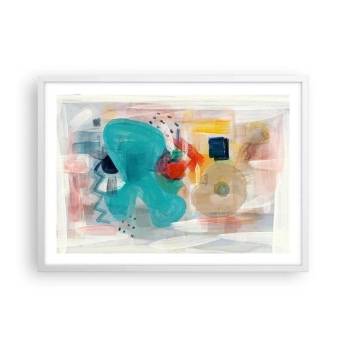 Affiche dans un cadre blanc - Poster - Jeu de couleurs - 70x50 cm