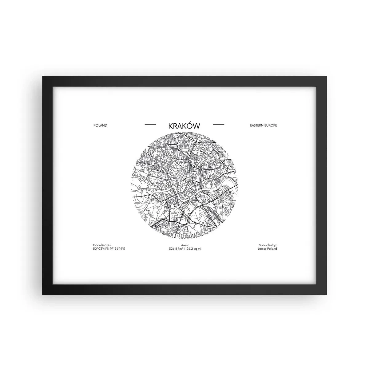 Affiche dans un cadre noir - Poster - Anatomie de Cracovie - 40x30 cm