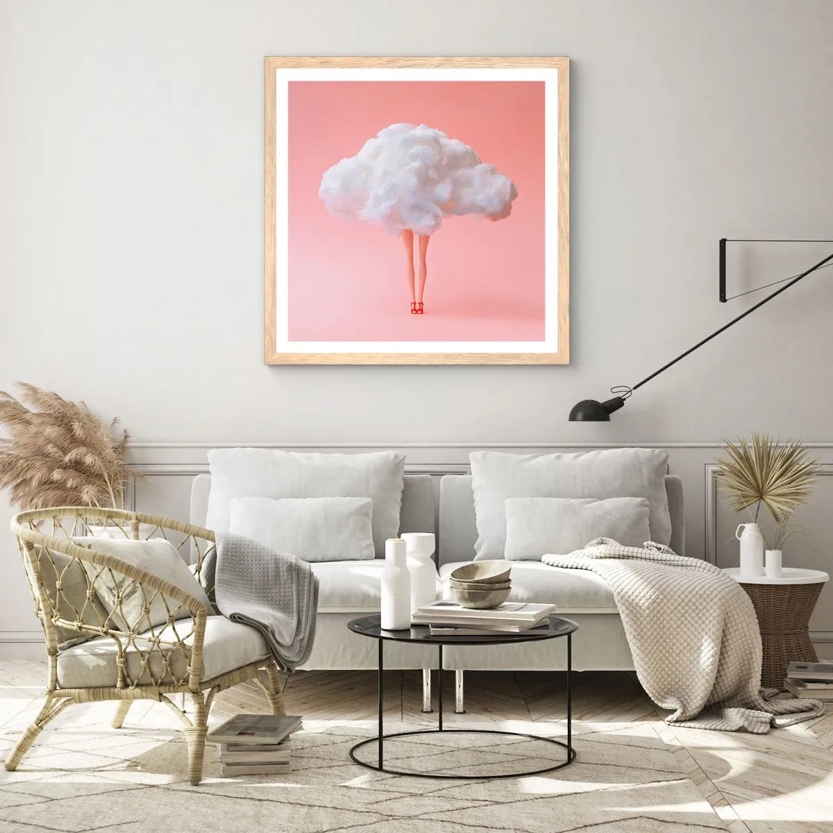 Affiche dans un chêne clair - Poster - Douce promesse - 60x60 cm