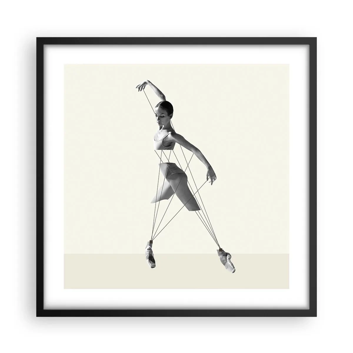 Affiche dans un cadre noir - Poster - Dans le théatre de la vie - 50x50 cm