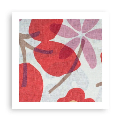 Affiche - Poster - Composition florale dans les roses - 50x50 cm