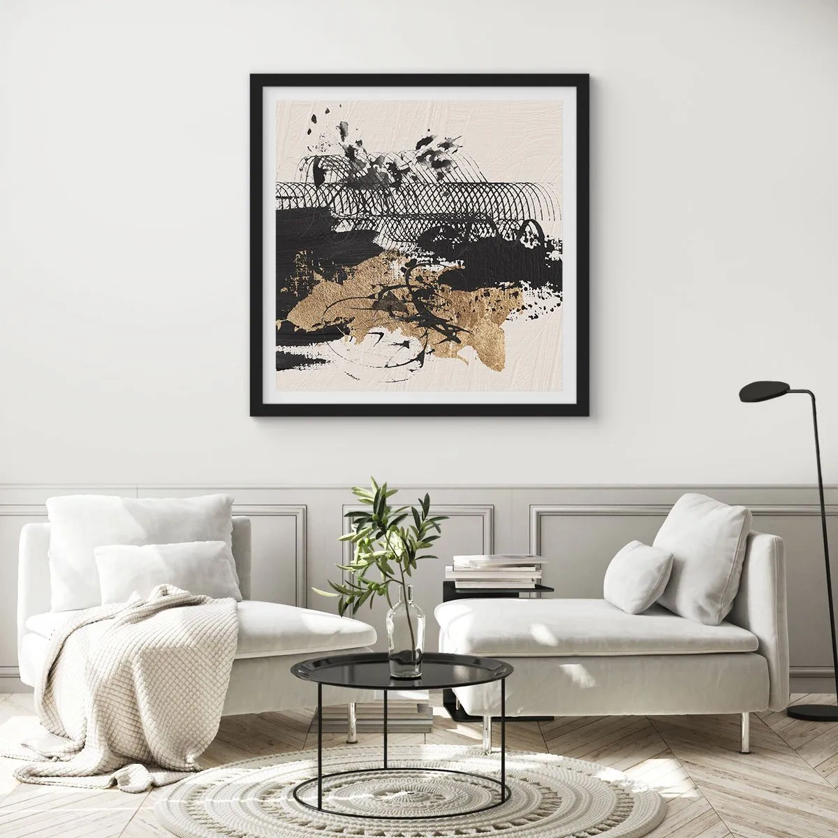 Affiche dans un cadre noir - Poster - Composer avec passion - 50x50 cm