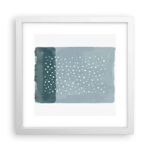 Affiche dans un cadre blanc - Poster - Évolution de bleus - 30x30 cm