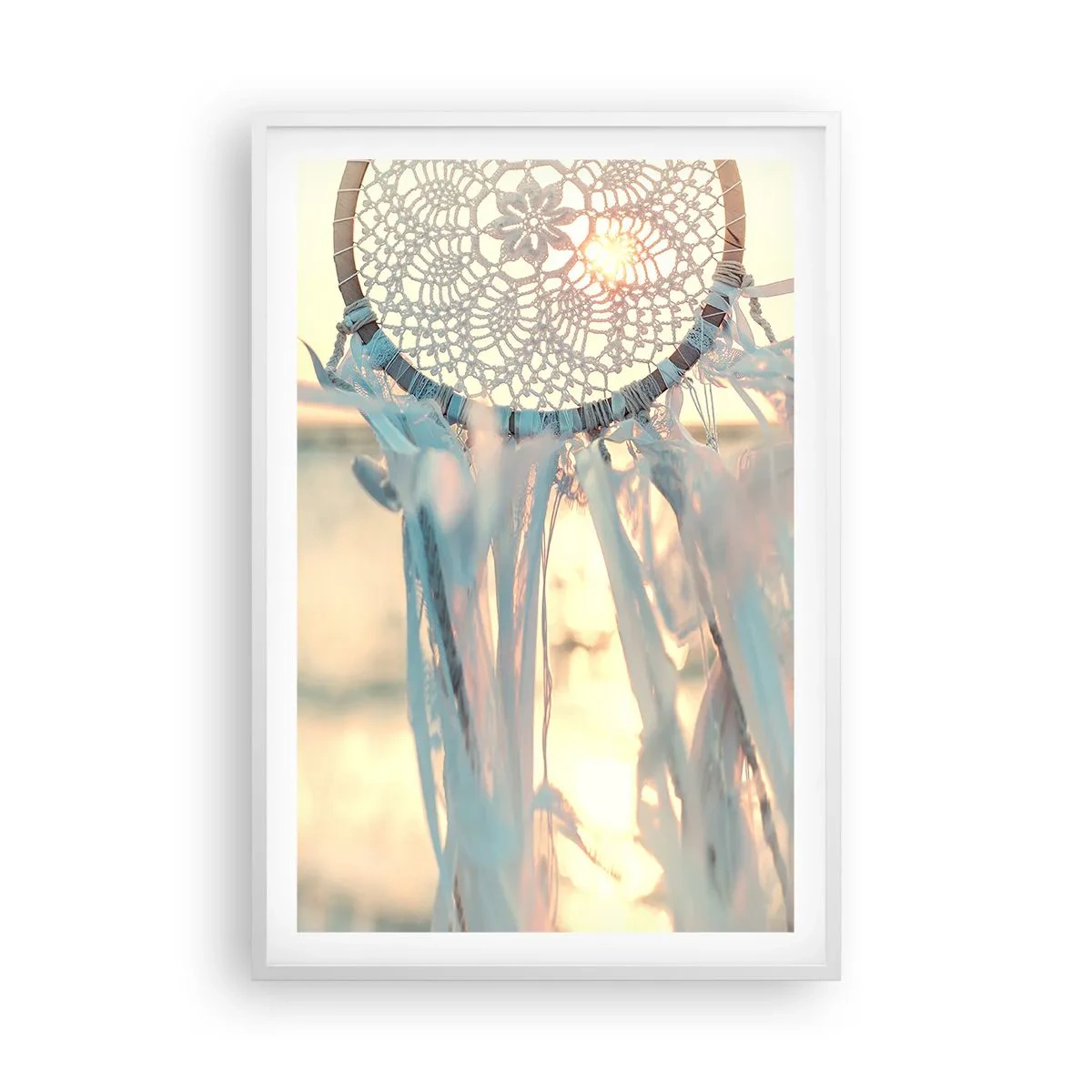 Affiche dans un cadre blanc - Poster - Totem en dentelle - 61x91 cm