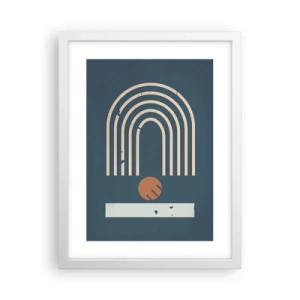 Affiche dans un cadre blanc - Poster - Géométrie sur la grenade - 30x40 cm