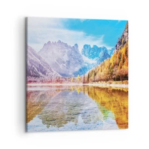 Impression sur toile - Image sur toile - C'est déjà le printemps à la montagne - 50x50 cm