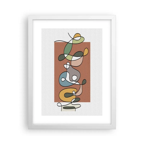 Affiche dans un cadre blanc - Poster - Abstraction : danse colorée - 30x40 cm