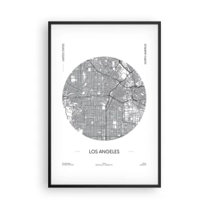 Affiche dans un cadre noir - Poster - Anatomie de Los Angeles - 61x91 cm