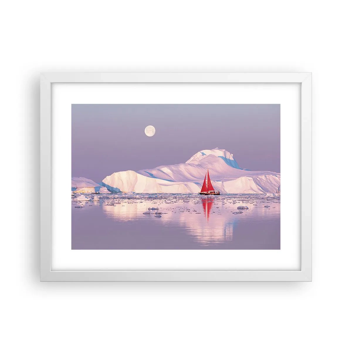 Affiche dans un cadre blanc - Poster - La chaleur de la voile, le froid de la glace - 40x30 cm