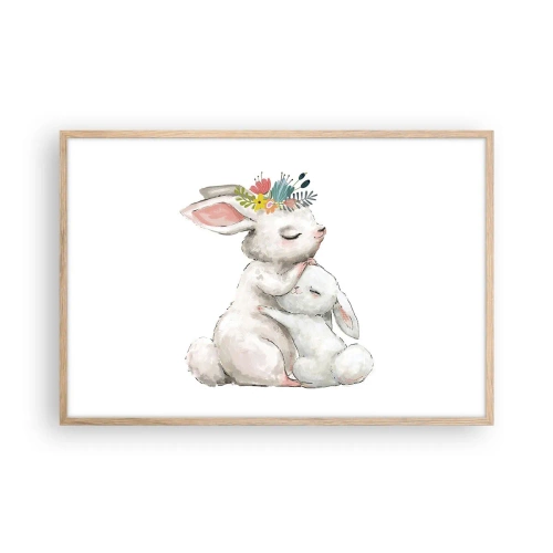 Affiche dans un chêne clair - Poster - Maman irremplaçable - 91x61 cm