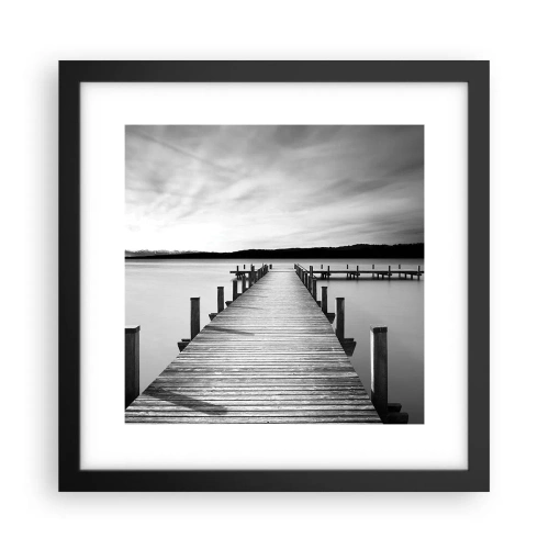 Affiche dans un cadre noir - Poster - Au point d'eau - la paix - 30x30 cm