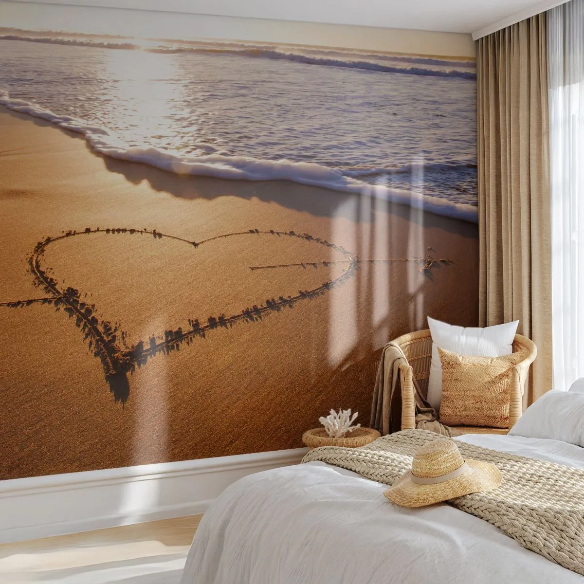 Papier Peint Autocollant Deluxe Sticker - Confession de vacances - Paysage, Plage, Mer - 250x175 cm