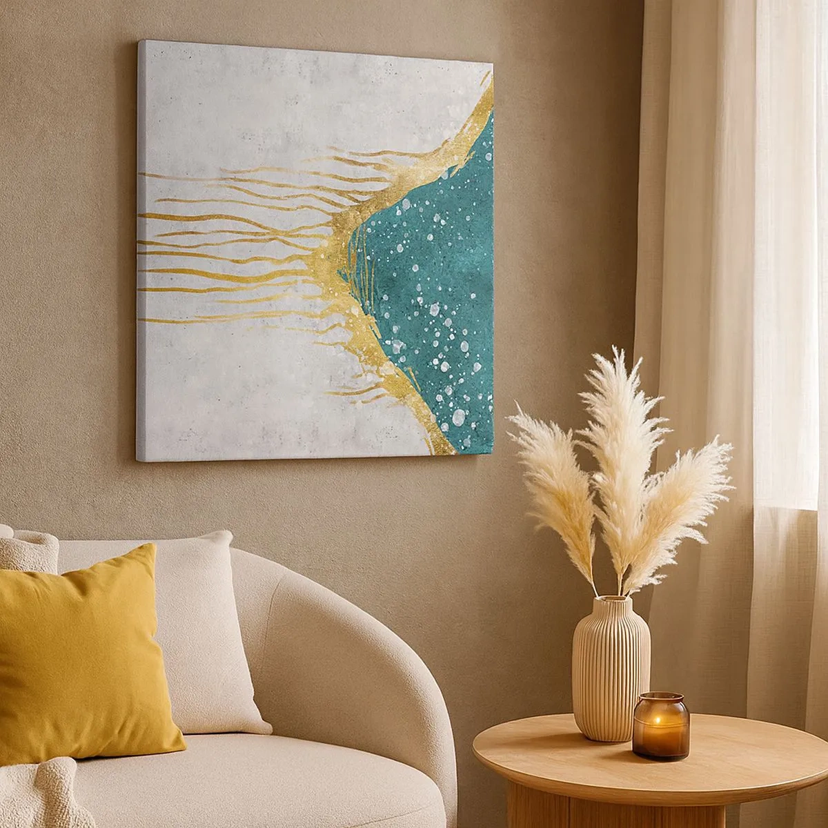 Impression sur toile - Image sur toile - Marée dorée - 30x30 cm